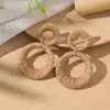 Pendientes de Aro Exagerados Únicos de Rafia, Pendientes Largos Estilo Vacaciones, Joyería Transfronteriza de Primavera, Venta al por Mayor de Pendientes