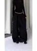 Calça de Moletom Estilo Americano com Pedrarias para Mulheres, Calça Solta de Pernas Largas para Primavera/Verão, Calça Tendência de Comprimento Total para Dança Jazz