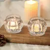 Portavelas de Vidrio con Patrón Romano para Decoración Festiva, Navidad, Pascua y Bodas - Amazon Transfronterizo