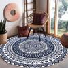 Alfombra redonda de estilo étnico con estampado de puntos, para hotel, sala de estar, dormitorio, mesa de centro, cesta colgante