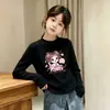 Camiseta Térmica de Forro Polar para Niñas Otoño Invierno Manga Larga Cuello Redondo Ropa Interior Casual Súper Bonita Tendencia para Niñas