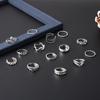Amazon Novo Anel Aberto com Junta Diamante Flor Simples Flor de Cobra Folhas Conjunto de 14 Peças