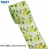Fita de Tecido Sarja Floral para Primavera e Verão com Borda de Arame de Ferro, Laço para Guirlanda de Feriado, Fita Decorativa para Caixa de Presente e Festa