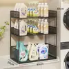 Estante de almacenamiento para encimera de lavadero de balcón, estante de almacenamiento para detergente para ropa junto a la lavadora, estante multifuncional de capas para el hogar para la sala de estar