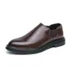 Zapatos de Cuero Pequeños Slip-On Estilo Británico Talla Grande Transfronteriza Zapatos Formales de Negocios para Hombre Zapatos Derby Casuales