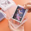 Caja de almacenamiento de tarjetas transparente a prueba de polvo con tapa caja de almacenamiento pequeña para tarjetas y monedas para niños caja de tarjetas Yu-Gi-Oh Ultraman