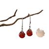 Aretes de Ágata Roja de 12 mm para Mujer, Estilo Borla, Nuevo Estilo Chino, Aretes Rojos para Combinar con Cheongsam