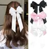 Popular Clip para el Cabello con Lazo de Cinta de Satén de Tres Capas Estilo Dulce de Moda de Amazon Accesorio para el Cabello de Princesa Elegante Clip para el Cabello