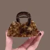 Pinza de Garra de Acetato de Lujo de Gama Alta con Textura Ámbar para Mujer, Nuevo Elegante Pasador de Tamaño Mediano con un Toque Sofisticado, Pinza de Tiburón para Recogido Parcial en la Parte Posterior de la Cabeza