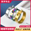 Anillos de Pareja de Autodefensa Estilo Hip-Hop Europeo y Americano, Anillos de Defensa de Emergencia de 3 Puntas para Hombres y Mujeres, Armas Anti-Lobo Portátiles