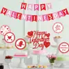 Decoração de Festa Dia dos Namorados Adereços Bandeirola Puxar Dia dos Namorados Topper de Decoração de Bolo Decoração de Pedido de Casamento Aniversário