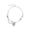 Pulsera de cuentas de flores para coche estilo hip hop metal cadena cosida pulsera de doble capa corte femenino bola de la suerte pulsera de campana