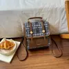 Mochila Bandolera Retro de Mano para Mujer Viaje Diario Estudiante Clase Moda Nuevo Doble Hombro Nicho Cuadros 2026