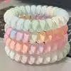 2026 Novo Modelo Preto Simples Fio de Telefone Elástico de Cabelo para Mulheres, Alta Elasticidade, Borracha Durável, Acessório Elegante para Rabo de Cavalo