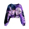 Moda Kpop Cazador de Demonios Niños Sudadera con Capucha de Caja de Superman Sudaderas Cortas Ropa Suave de Invierno para Niños Dibujos Animados Con