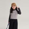 Pudding Haru Camiseta Básica de Otoño 2024 Otoño e Invierno Nueva Camiseta Básica de Cuello Medio Tortuga a Contraste para Mujer con Manga Raglán
