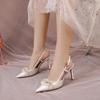 Sandalias de Mujer Huidong County 2026 con Punta Cerrada y Talón Abierto, Desmontables y Reemplazables, Versátiles, Adecuadas para Dropshipping, Tacones Altos de Punta