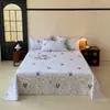 2026 Nuevo Modelo Clase A Grado Maternidad 100% Algodón Cepillado Engrosado Sábana para Cama Estilo Simple Rayada Sábana para Cama del Hogar para Dormitorio