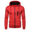 Sudadera con capucha de cremallera completa y bloques de color para hombre, superventas transfronteriza, con cordón en la capucha y bolsillos con cremallera, ropa de hombre en stock