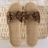 Sandalias y Pantuflas Nuevas para el Hogar Yuerkang para el Hogar Interior Pantuflas de Lino Antideslizantes Pantuflas Casuales para Mujer Venta Directa de Fábrica