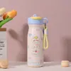 Nueva taza termo de acero inoxidable 316 con diseño de dibujos animados, taza de agua de gran capacidad con pajilla para doble bebida, taza de agua portátil para estudiantes, personalizable