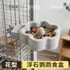 Comedero de Piedra Pómez para Loro Molienda de Garras Molienda de Pico Antivuelco Antisalpicaduras Comedero Especial Caja de Comida para Pájaros Multifuncional Comedero de Piedra Pómez