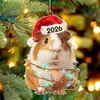 Amazon Nuevo 2026 Navidad Colgante Acrílico Animal Sombrero de Navidad Transfronterizo Decoración Árbol de Navidad Colgante Venta al por Mayor