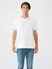 Algodão tamanho europeu 210g pesado solto algodão cor sólida respirável camiseta personalizada gola redonda manga curta europeu e americano comércio exterior