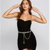 Cadena para el cuerpo geométrica hueca de empalme para la cintura, cadena para el cuerpo de playa dulce y fresca para mujer, joyería transfronteriza europea y americana, anillo sexy de chica caliente