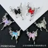 Estilo Oscuro Europeo y Americano Colgante Encanto de Luna Corazón Mariposa Rosa Cruz con Pedrería Pulsera de Cuentas Collar DIY