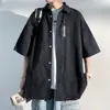 Camisetas ligeras de verano para hombre, camisas de manga corta holgadas para hombre, camisas de moda estilo japonés, ropa exterior, marca de moda, elegantes y geniales