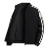Jaqueta Masculina para Primavera e Outono, Jaqueta de Trabalho Tendência Estilo Coreano, Top Casual Fashion Masculino com Gola Alta e Duas Listras