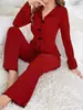 Novedad Más Vendida Pijama Europeo y Americano de Otoño e Invierno para Mujer con Lazo Moda Sexy Cálido Manga Larga Pantalón Largo Conjunto de Ropa para el Hogar para Mujer