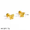 Pendientes de Moño Elegantes y Sencillos Chapados en Oro de 18 Quilates, Versátiles y Elegantes, Pendientes de Acero Inoxidable de Alta Gama con Forma de Corazón para Mujer