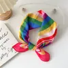 Pañuelo Cuadrado Pequeño de 55% Algodón y Lino Bufanda para Mujer de Primavera y Verano Estilo Coreano Pañuelo para la Cabeza Moda Cinturón Decorativo para el Cabello Pañuelo de Flores Bufanda