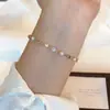 Pulsera Coreana de Perlas de Colores con Destellos de Diamantes Lujo Ligero Diseño Sencillo de Nicho Sentido del Diseño Exquisita Versátil Elegante Moda Pulsera
