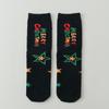 Calcetines de Navidad otoño e invierno nuevos de media pantorrilla rectos árbol de Navidad calcetines de terciopelo bilaterales dulces para mujer calcetines de Navidad para el suelo del hogar