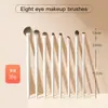 Set de Brochas para Sombras de Ojos Yuncai 8 Piezas 10 Piezas Brocha Biselada para Delineador Brocha para Sombras de Nariz Maquillaje de Ojos Párpado Inferior Rubor Brocha de Detalle para Principiantes