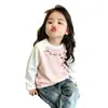 Camiseta infantil de manga longa com mangas raglan, nova coleção primavera e outono, top da moda para o início do outono para crianças, peça externa de algodão puro, camada base