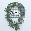 Decoração de Casa Suspensa Flor Artificial Rattan Eucalipto Vinha Artificial Planta Vinha de Flores Paisagem Folha Artificial Planta Verde