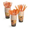Plato de Cena Temático de Halloween Transfronterizo Decoración de Fiesta de Fantasmas Plato de Papel Desechable Vaso de Papel Set de Vajilla Suministros