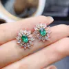 Venta al por mayor de fábrica Populares Pendientes de Esmeralda Natural Plata S925 Incrustados Piedra Principal 4*6 Joyería de Lujo Venta Directa de Fábrica