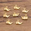 10 colgantes de vida marina de acero inoxidable con baño de oro, estrella de mar, concha, tortuga, accesorios para joyería DIY