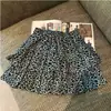 Estampado de Leopardo Primavera, Otoño e Invierno Nuevo Estilo Chica Popular Falda de Volantes Línea A Falda de Pastel Plisada Cintura Elástica Dulce Falda Corta Abullonada