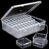 Almacenamiento de Cuentas Caja de Almacenamiento de Accesorios de Cuentas Nano Organizador Transparente con Cuentas de Diamante Joyero Manicura Joyero Caja de Plástico Juego de Cajas