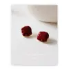 Pendientes de aguja de plata S925 con gota de aceite color vino, geométricos irregulares, de temperamento exagerado, retro, venta al por mayor de joyería Qingdao