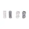 Plata Esterlina S925 Cacahuete Martillado Nafu Cuentas Espaciadoras Cilíndricas Sólidas Cuentas Sueltas Rectas Retro Accesorios para Pulseras de Cristal DIY