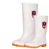 Fábrica de alimentos botas sanitárias sapatos de trabalho de chef cano médio branco galochas antiderrapantes resistentes a óleo e a ácidos e álcalis botas de água homens e mulheres