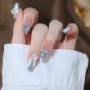 Nail art usar unha mão gelo através de olho de gato francês pasta de unha quebrada broca branca falsa unha patch unha peça atacado