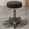 Taburete de belleza con ruedas, taburete de silla de salón de belleza para técnico de uñas, silla de trabajo grande con ruedas de altura ajustable retráctil